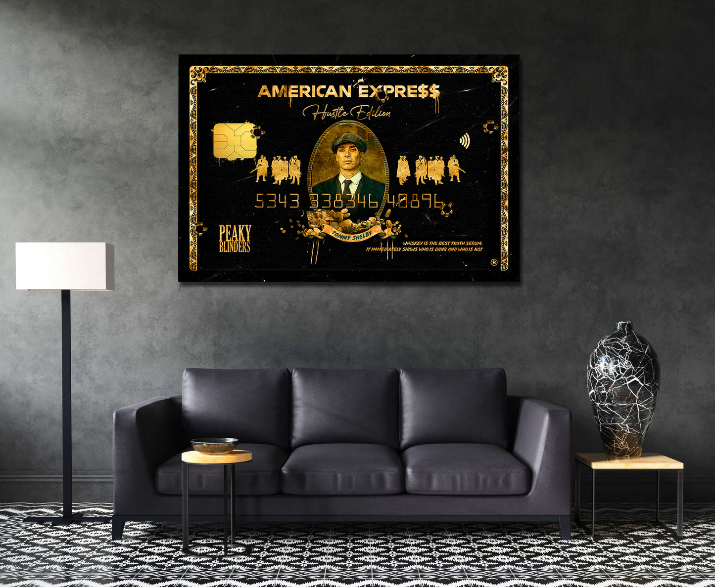 Peaky Blinders Thomas Shelby "Tommy" Motivational Canvas Print - American Express Amex Entrepreneur Inspirational Wall Art Poster, Iconic Movie Decor for Home Office Gym Dorm Man Cave