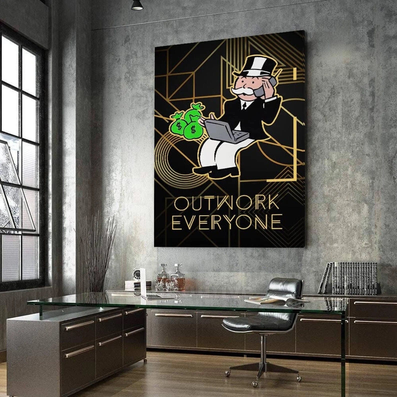 ALEC MONOPOLY Wall Art - Outwork Everyone Poster Hustle and Grind