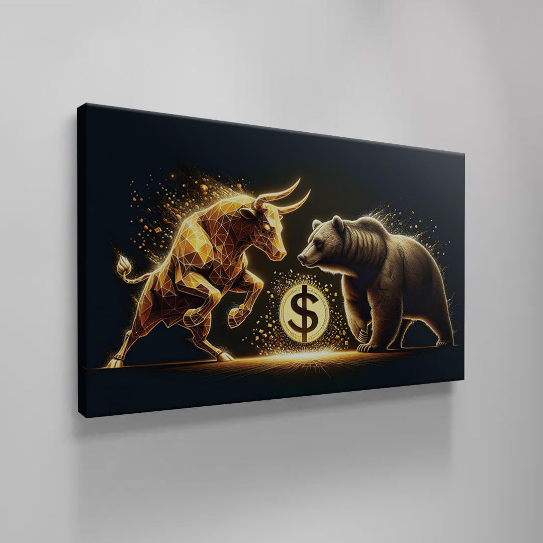 Wall Street Bear Vs Bull Wall Decor Bearish And Bullish Canvas Art Office Poster Trading Money Trader Motivational Quote Rules For Success Wall Art