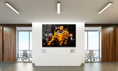 Alec Monopoly Gold Trading Bull Luxury Trading Wall Art, Modern Money Print Canvas, Office Wall Decor