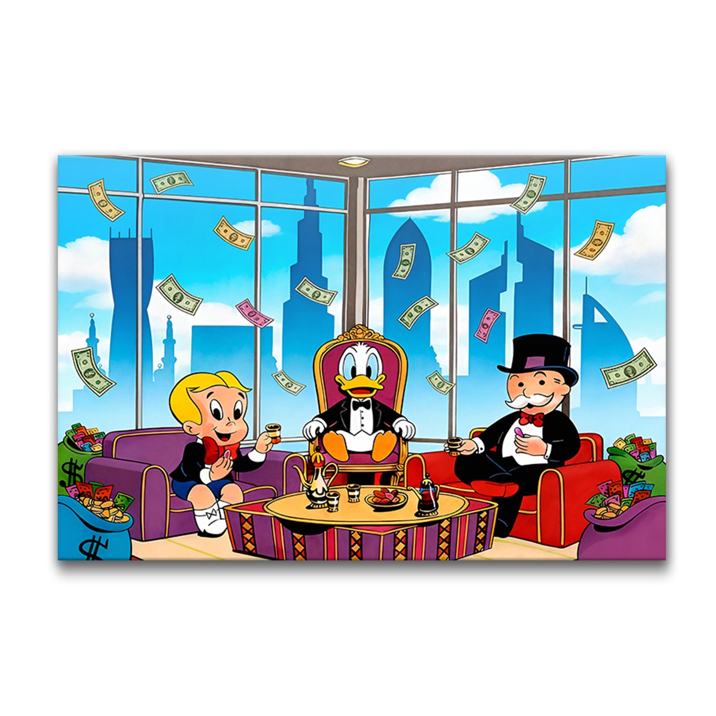 Monopoly Art Luxury Canvas Wall Art – Millionaire Lifestyle Pop Art Print | Modern Office & Living Room Decor (Canvas or Acrylic)