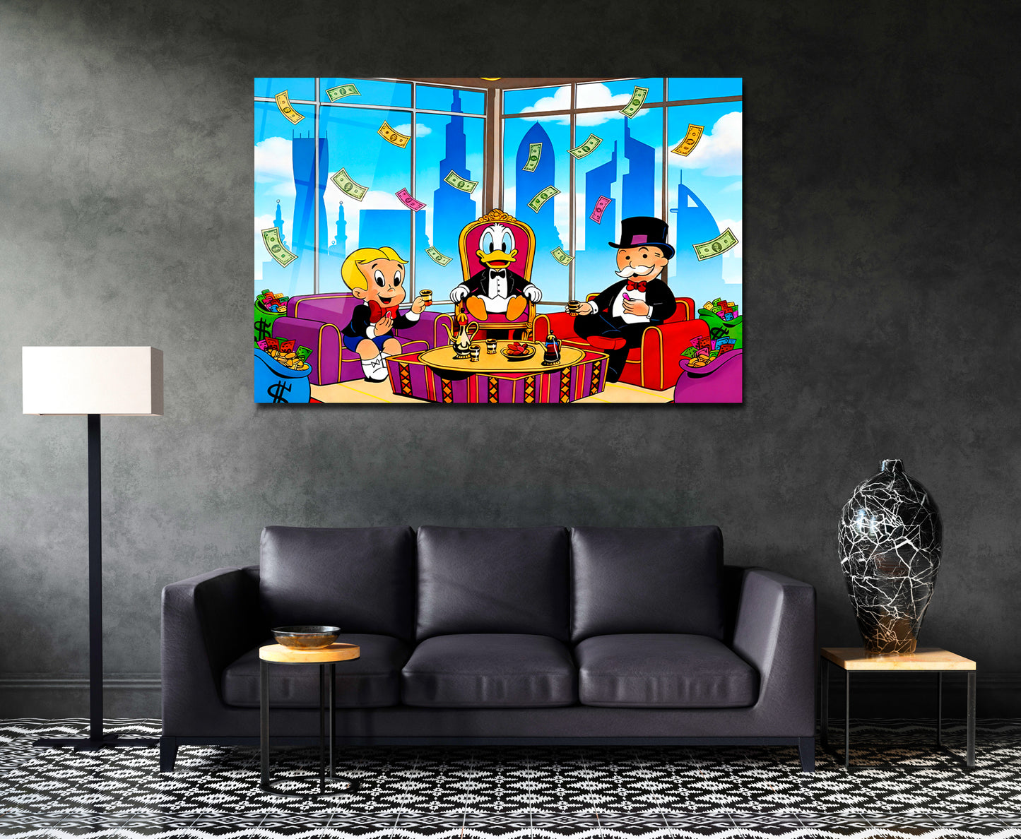 Monopoly Art Luxury Canvas Wall Art – Millionaire Lifestyle Pop Art Print | Modern Office & Living Room Decor (Canvas or Acrylic)