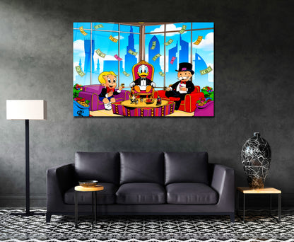 Monopoly Art Luxury Canvas Wall Art – Millionaire Lifestyle Pop Art Print | Modern Office & Living Room Decor (Canvas or Acrylic)