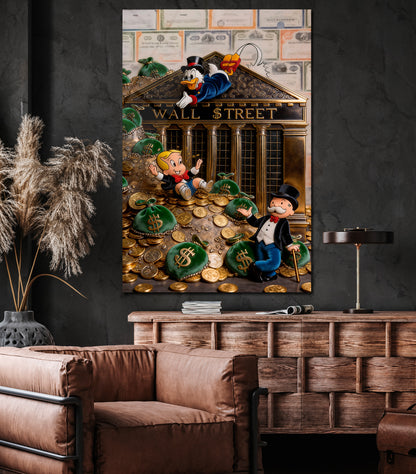 Monopoly Luxury Racing Acrylic Wall Art, Modern Money Art Print, Supercar Racing Artwork, High Gloss Acrylic Canvas, Office Wall Decor