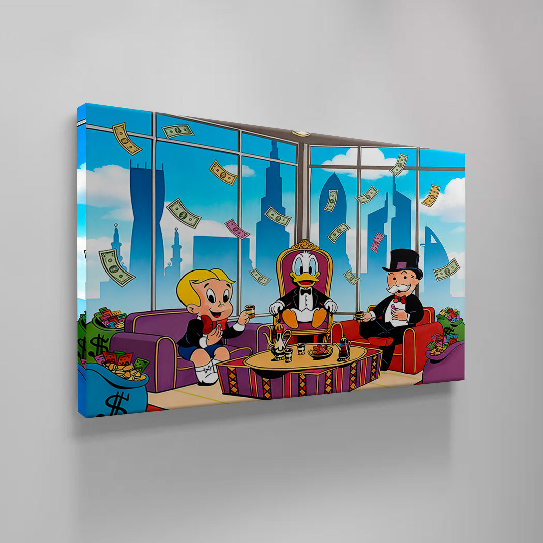 Monopoly Art Luxury Canvas Wall Art – Millionaire Lifestyle Pop Art Print | Modern Office & Living Room Decor (Canvas or Acrylic)