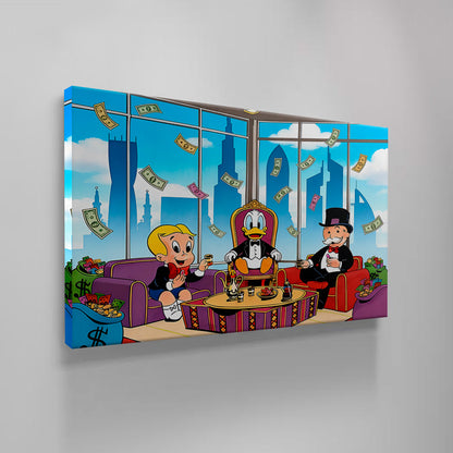 Monopoly Art Luxury Canvas Wall Art – Millionaire Lifestyle Pop Art Print | Modern Office & Living Room Decor (Canvas or Acrylic)