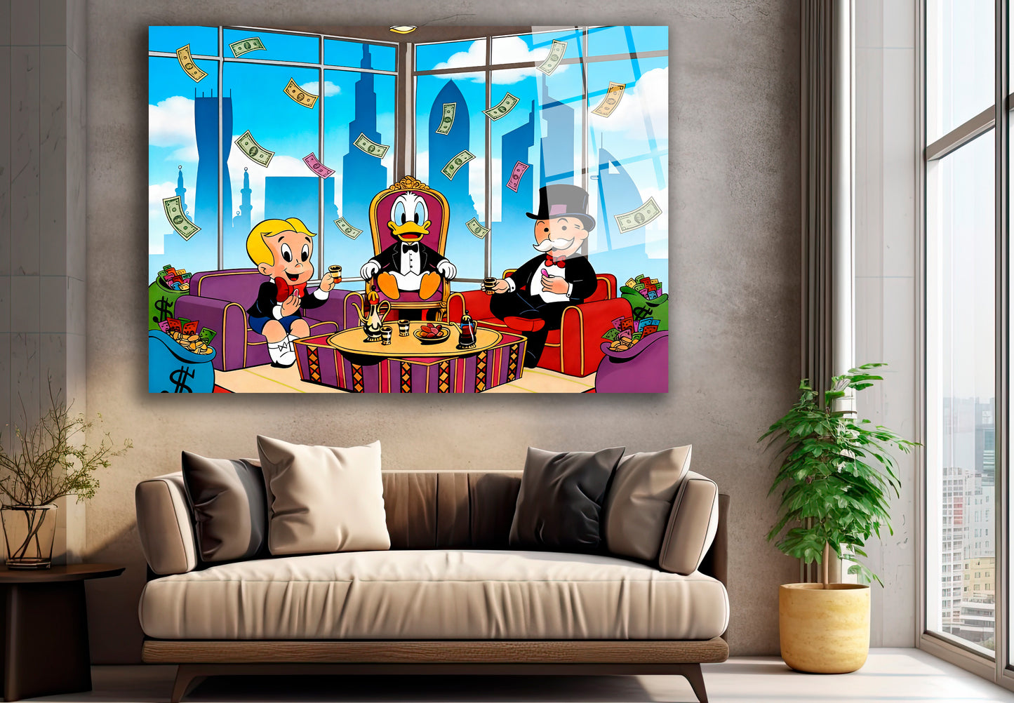 Monopoly Art Luxury Canvas Wall Art – Millionaire Lifestyle Pop Art Print | Modern Office & Living Room Decor (Canvas or Acrylic)