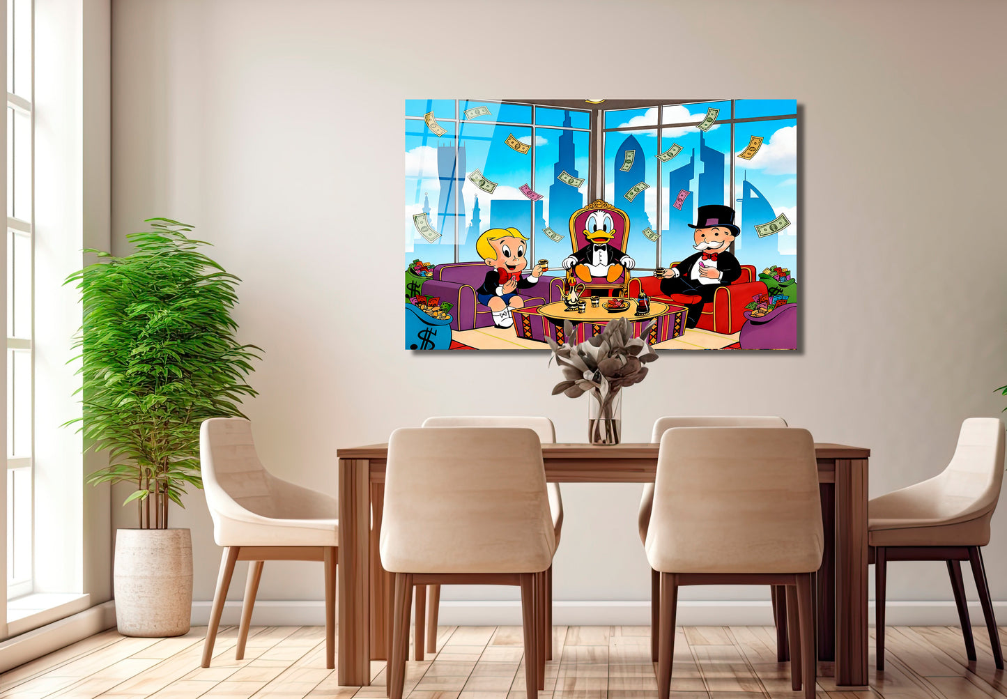 Monopoly Art Luxury Canvas Wall Art – Millionaire Lifestyle Pop Art Print | Modern Office & Living Room Decor (Canvas or Acrylic)