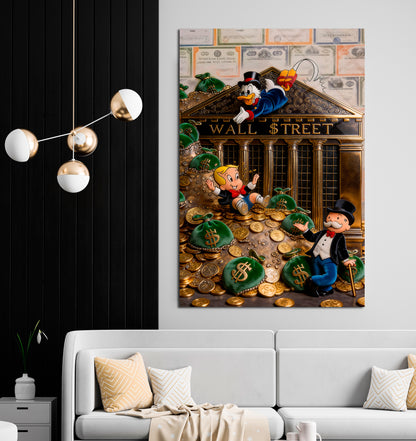 Monopoly Luxury Racing Acrylic Wall Art, Modern Money Art Print, Supercar Racing Artwork, High Gloss Acrylic Canvas, Office Wall Decor