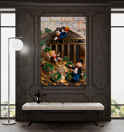 Monopoly Luxury Racing Acrylic Wall Art, Modern Money Art Print, Supercar Racing Artwork, High Gloss Acrylic Canvas, Office Wall Decor