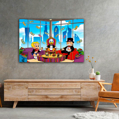 Monopoly Art Luxury Canvas Wall Art – Millionaire Lifestyle Pop Art Print | Modern Office & Living Room Decor (Canvas or Acrylic)