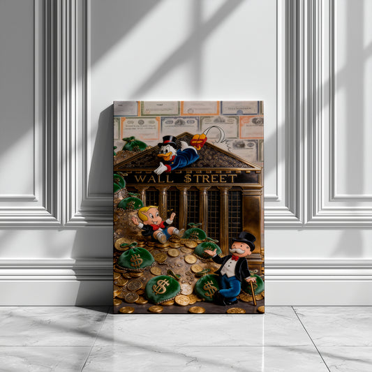 Monopoly Luxury Racing Acrylic Wall Art, Modern Money Art Print, Supercar Racing Artwork, High Gloss Acrylic Canvas, Office Wall Decor