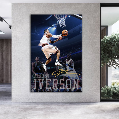 Allen Iverson basketball player art inspirational poster, motivational art basketball shot poster