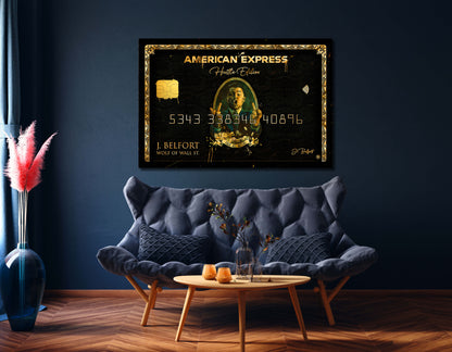 "The Wolf of Wall Street" American Express Amex Motivational Canvas Print - Iconic Movie Entrepreneur Inspirational Wall Art Poster, Jordan Belfort Decor for Home Office Gym Dorm Man Cave