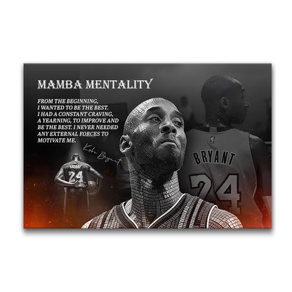 Kobe Bryant Mamba Mentality Legends Are Forever Wall Art Heroes Come and Go Quote Canvas Modern Sports Wall Decor Luxury Gym Office Decor
