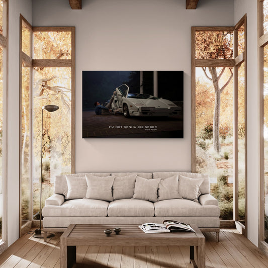 "The Wolf of Wall Street" I am Not Gonna Die Sober NOR Poor Motivational Canvas Print - Iconic Movie Entrepreneur Inspirational Wall Art Poster, Jordan Belfort Decor for Home Office Gym Dorm Man Cave