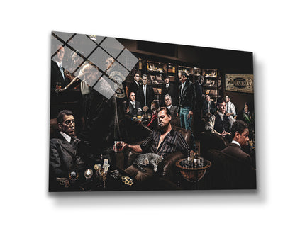 Mafia Legends Canvas Wall Art – Iconic Gangster Movie Characters Poster, Classic Crime Film Collage Artwork, Luxury Man Cave Home Theater Office Wall Decor