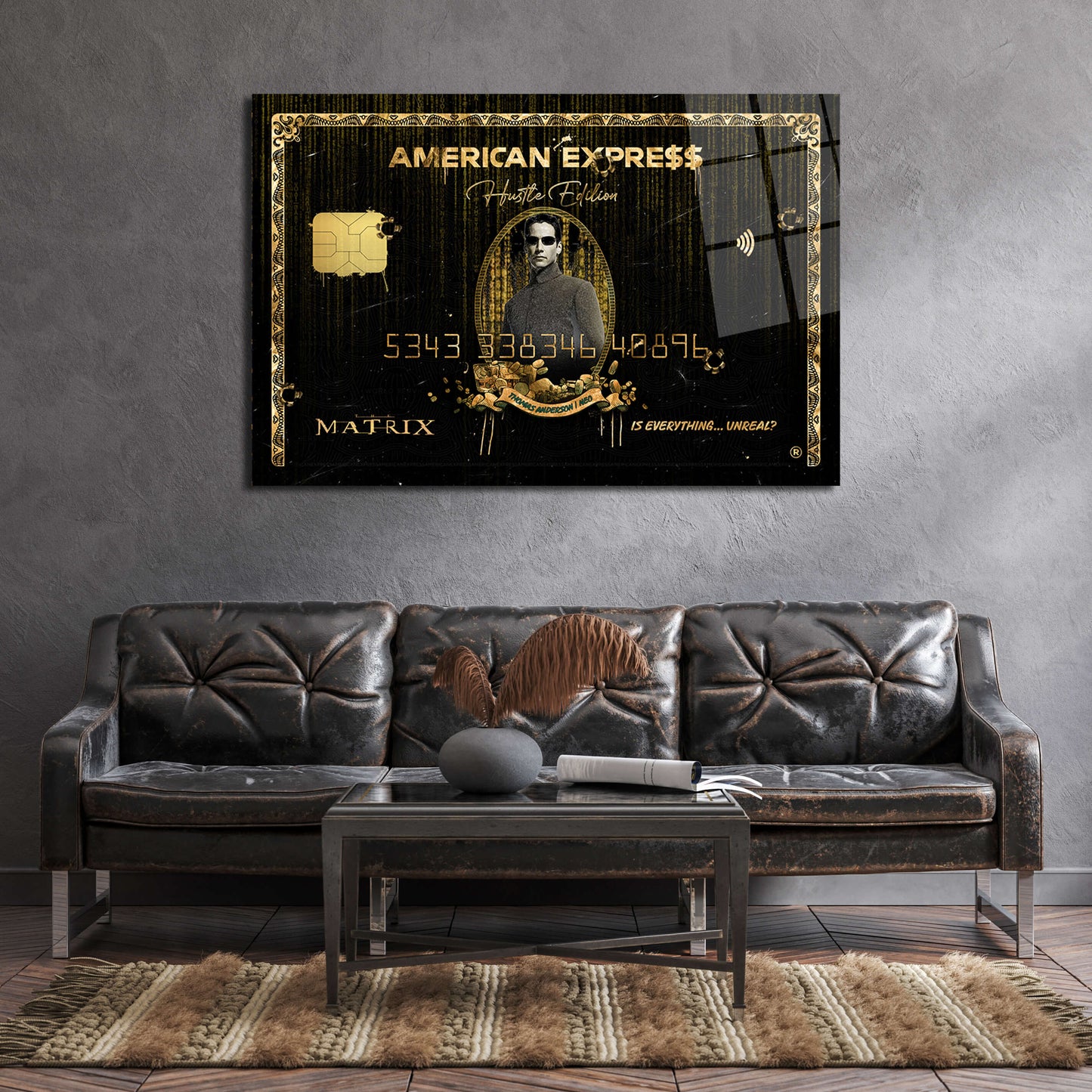 Neo Matrix Red and Blue Pill Wall Art American Express, Iconic Movie Amex, Entrepreneur Motivational Canvas