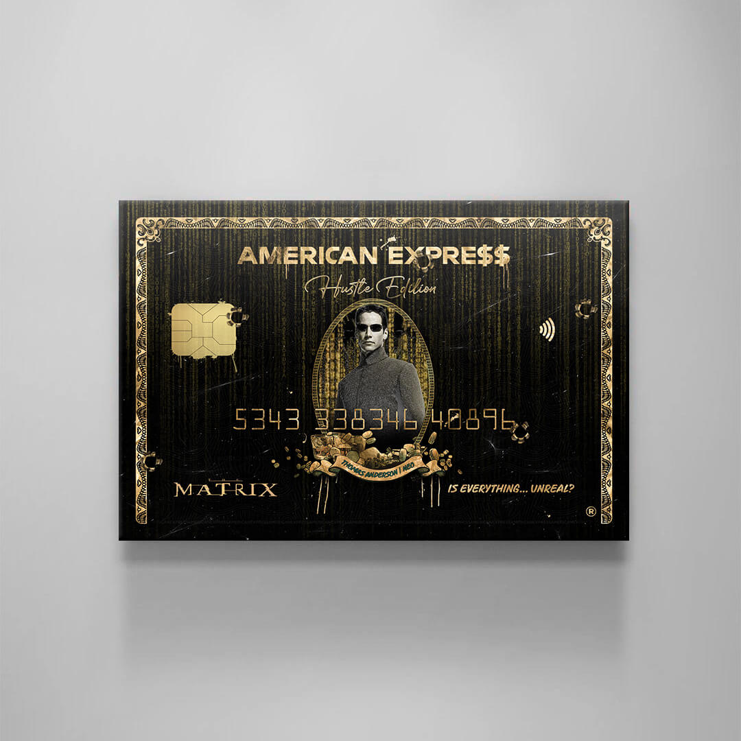 Neo Matrix Red and Blue Pill Wall Art American Express, Iconic Movie Amex, Entrepreneur Motivational Canvas