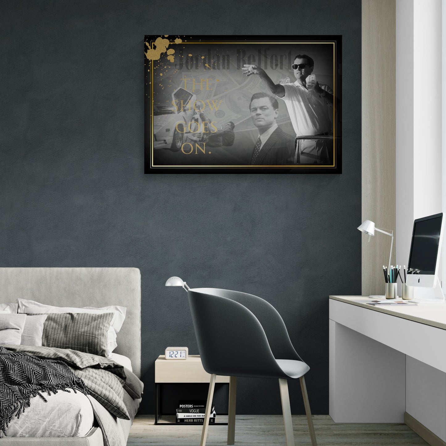 "The Wolf of Wall Street" The Show Goes ON Motivational Canvas Print - Iconic Movie Entrepreneur Inspirational Wall Art Poster, Jordan Belfort Decor for Home Office Gym Dorm Man Cave