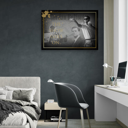 "The Wolf of Wall Street" The Show Goes ON Motivational Canvas Print - Iconic Movie Entrepreneur Inspirational Wall Art Poster, Jordan Belfort Decor for Home Office Gym Dorm Man Cave