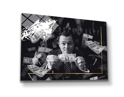 "The Wolf of Wall Street" Money Maker Motivational Canvas Print - Iconic Movie Entrepreneur Inspirational Wall Art Poster, Jordan Belfort Decor for Home Office Gym Dorm Man Cave