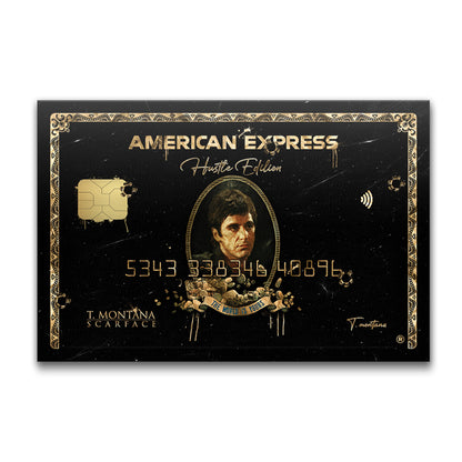 "The World Is Yours" Tony Montana Scarface Inspirational Gold Poster - Al Pacino American Express Amex Entrepreneur Motivational Canvas Wall Art Print, Iconic Movie Decor for Home Office Gym Dorm Man Cave
