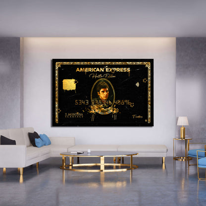 "The World Is Yours" Tony Montana Scarface Inspirational Gold Poster - Al Pacino American Express Amex Entrepreneur Motivational Canvas Wall Art Print, Iconic Movie Decor for Home Office Gym Dorm Man Cave