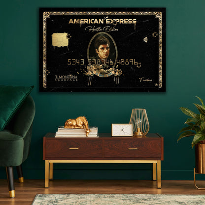 "The World Is Yours" Tony Montana Scarface Inspirational Gold Poster - Al Pacino American Express Amex Entrepreneur Motivational Canvas Wall Art Print, Iconic Movie Decor for Home Office Gym Dorm Man Cave