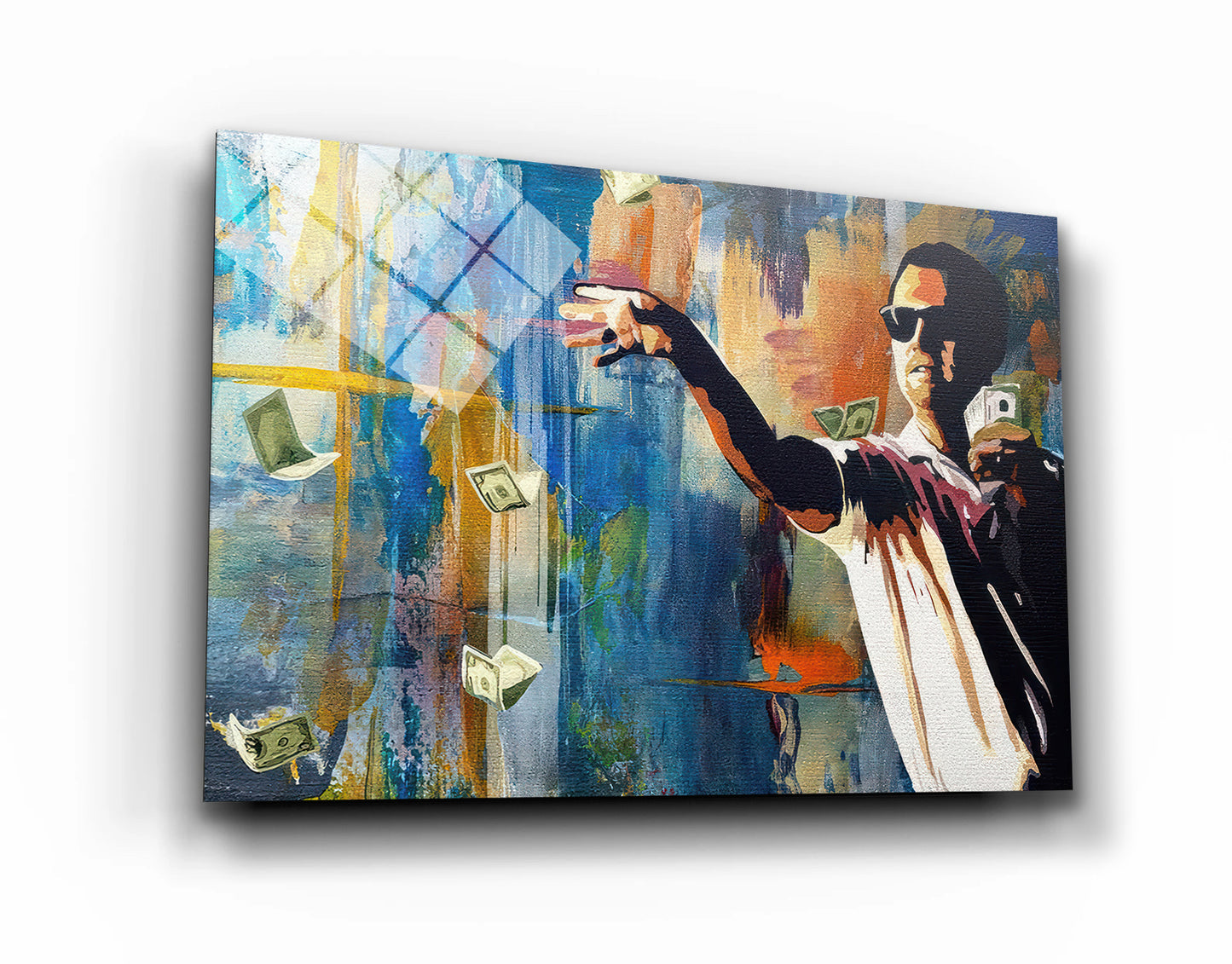 "The Wolf of Wall Street" Leonardo DiCaprio throwing Money Motivational Canvas Print - Iconic Movie Entrepreneur Inspirational Wall Art Poster, Jordan Belfort Decor for Home Office Gym Dorm Man Cave