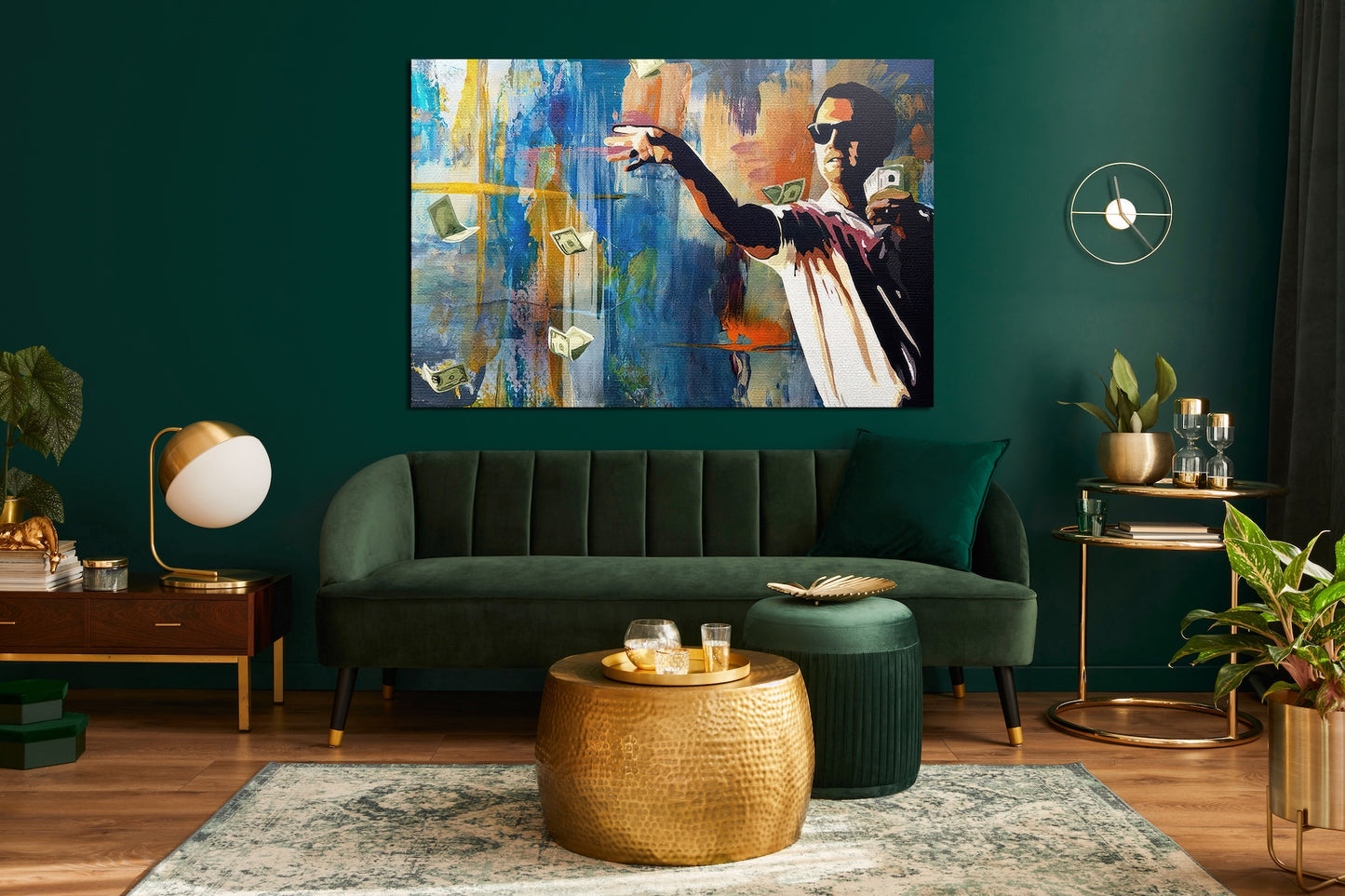 "The Wolf of Wall Street" Leonardo DiCaprio throwing Money Motivational Canvas Print - Iconic Movie Entrepreneur Inspirational Wall Art Poster, Jordan Belfort Decor for Home Office Gym Dorm Man Cave