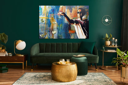 "The Wolf of Wall Street" Leonardo DiCaprio throwing Money Motivational Canvas Print - Iconic Movie Entrepreneur Inspirational Wall Art Poster, Jordan Belfort Decor for Home Office Gym Dorm Man Cave