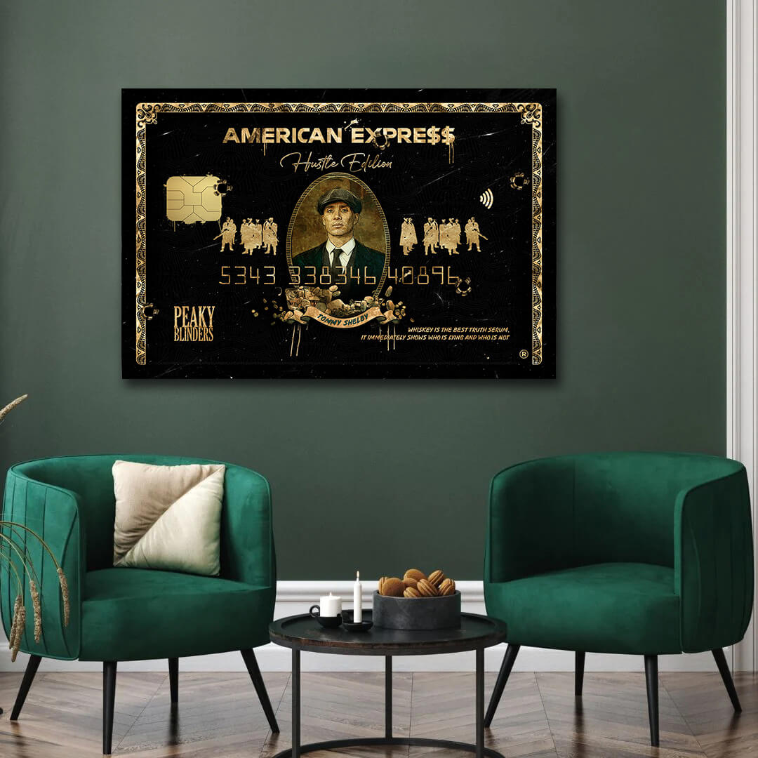 Peaky Blinders Thomas Shelby Tommy Wall Art American Express, Iconic Movie Amex, Entrepreneur Motivational Canvas (Copy)