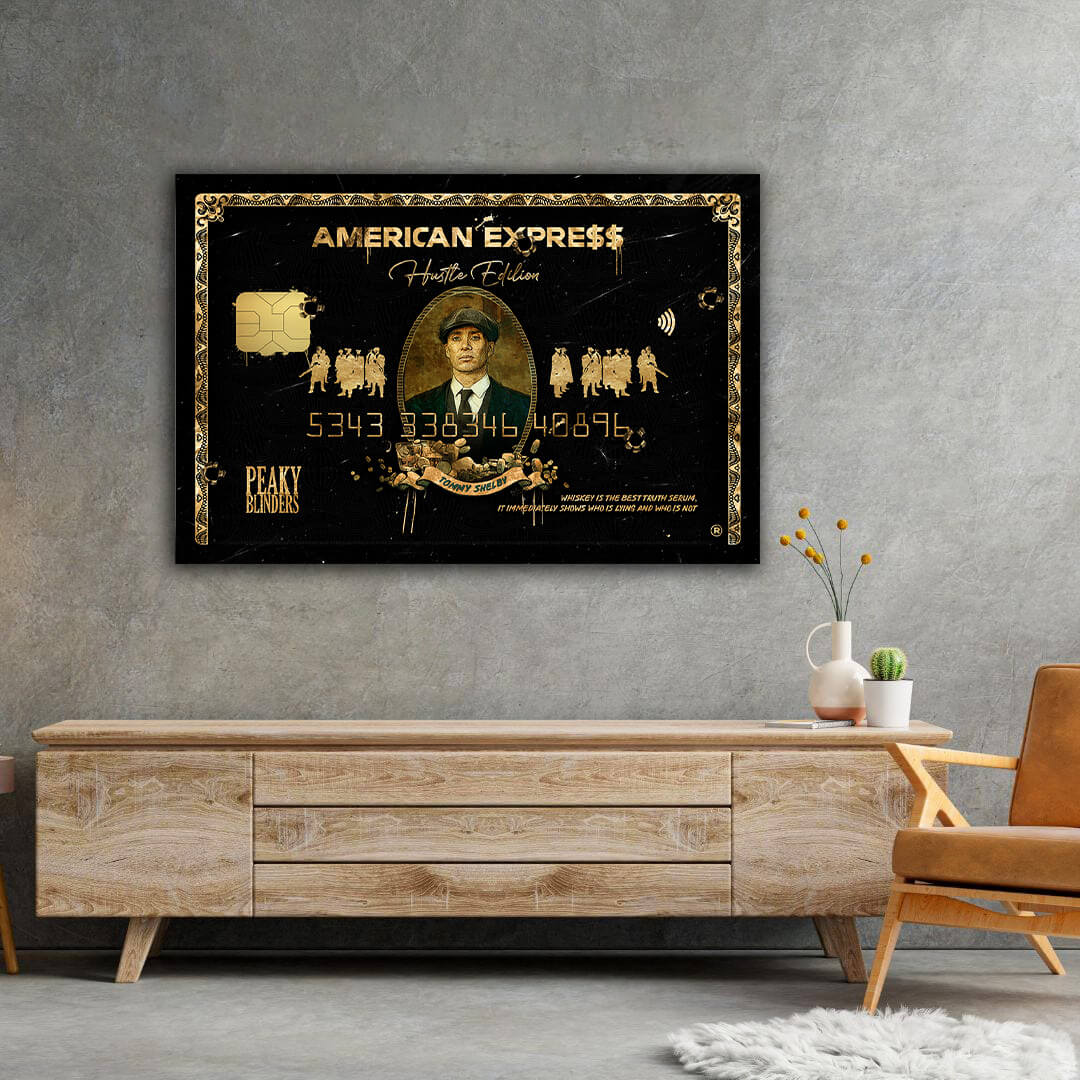 Peaky Blinders Thomas Shelby Tommy Wall Art American Express, Iconic Movie Amex, Entrepreneur Motivational Canvas (Copy)