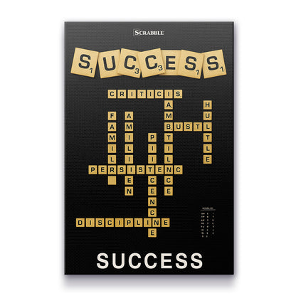 Success Scrabble Canvas Wall Art – Motivational Success Quote Poster, Entrepreneur Mindset Wall Decor, Inspirational Office Canvas for Business, Gym, Workspace