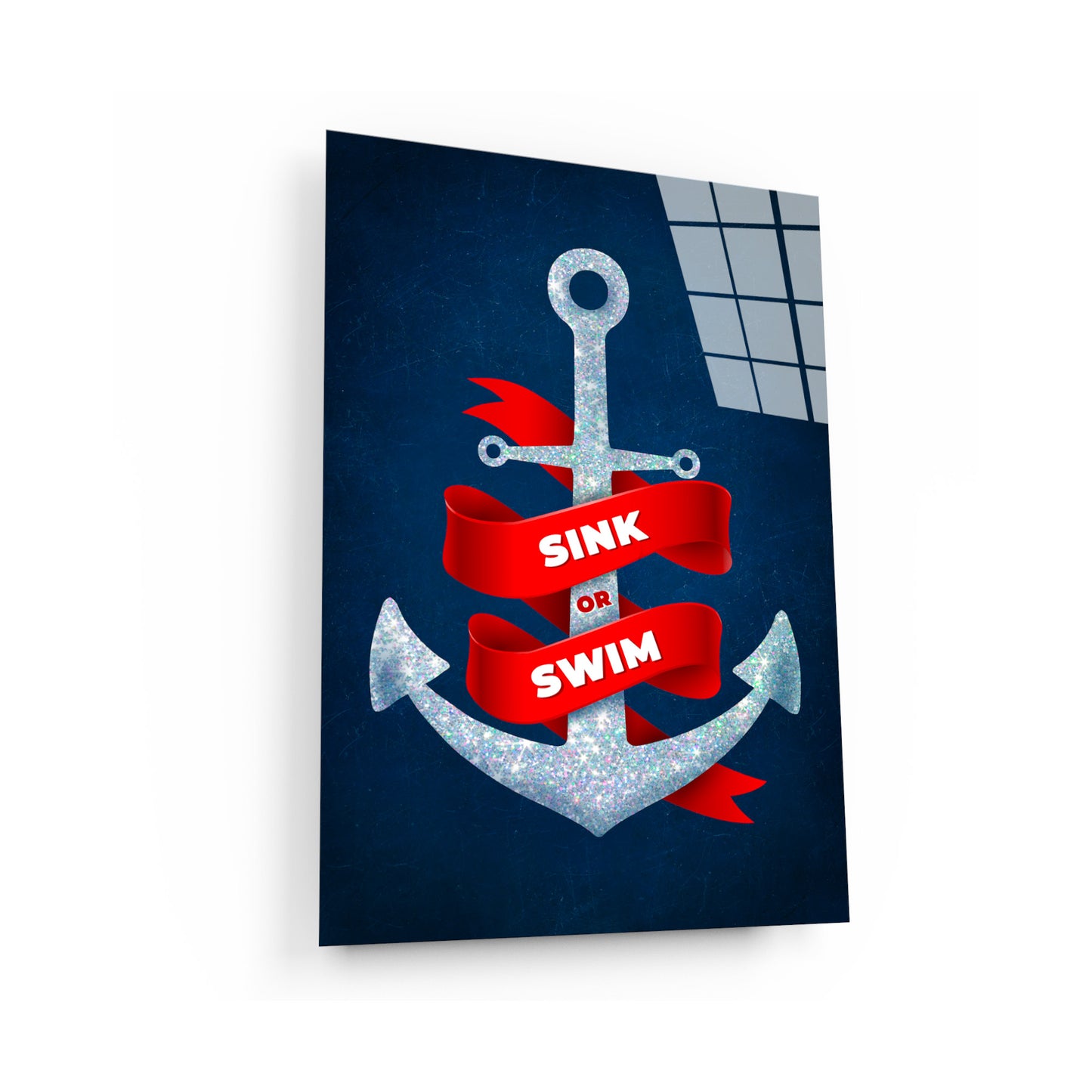 Sink or Swim Canvas Art High Quality Diamonds Motivational Entrepreneur Art for Home and Office Ocean Design Anchor Quote Poster Art