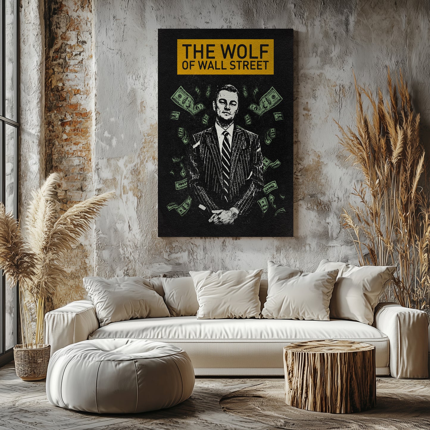 "The Wolf of Wall Street" Leonardo Dicaprio Canvas Print - Iconic Movie Entrepreneur Inspirational Wall Art Poster, Jordan Belfort Decor for Home Office Gym Dorm Man Cave