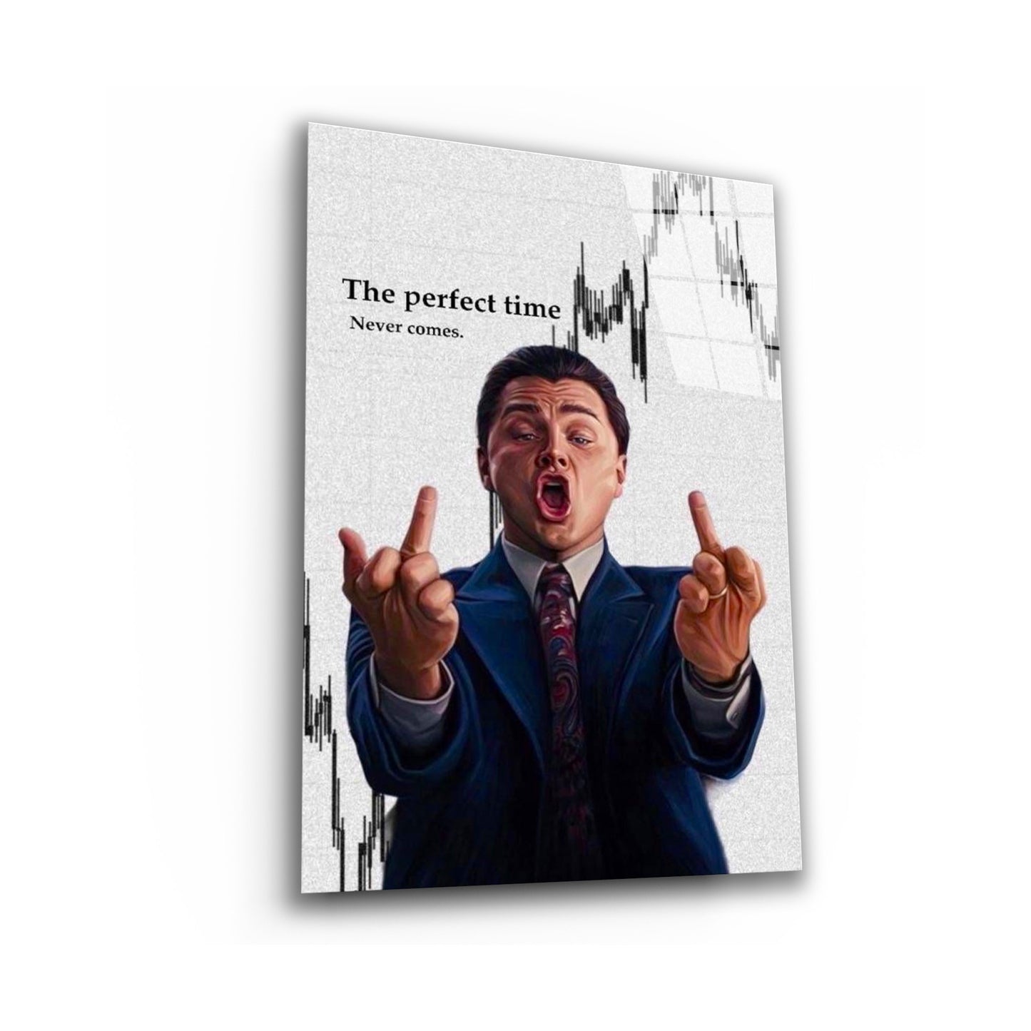 "The Wolf of Wall Street"The Perfect Time Never Comes Canvas Print - Iconic Movie Entrepreneur Inspirational Wall Art Poster, Jordan Belfort Decor for Home Office Gym Dorm Man Cave