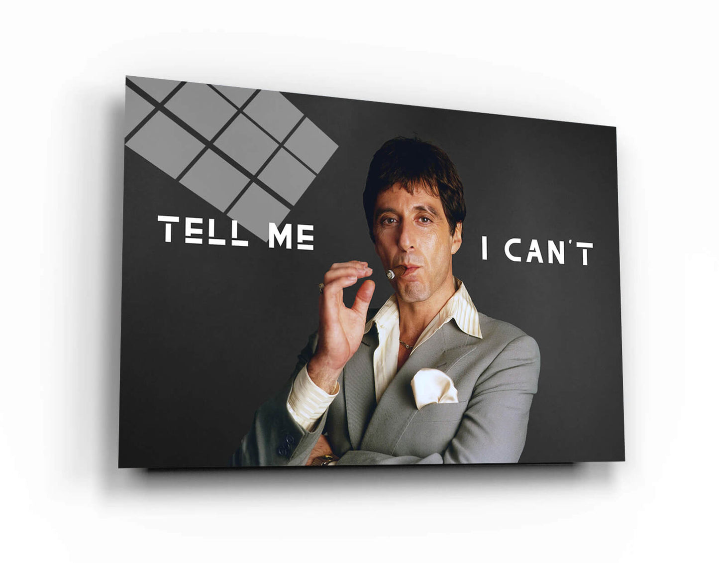 Scarface "Tell Me I Can't" Motivational Gangster Poster - Tony Montana Inspirational Canvas Wall Art Print, Al Pacino Movie Decor for Home Office Bedroom Dorm