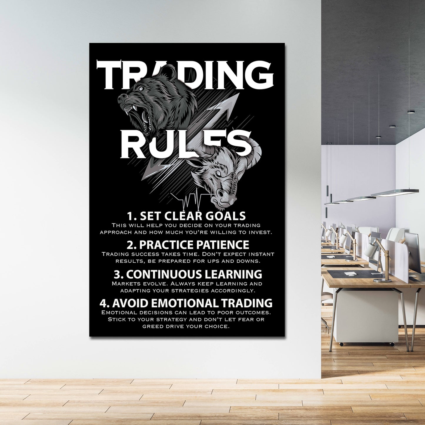 Trading Rules Wall Art - Financial Wisdom for Success - Investment Strategies and Market Insights