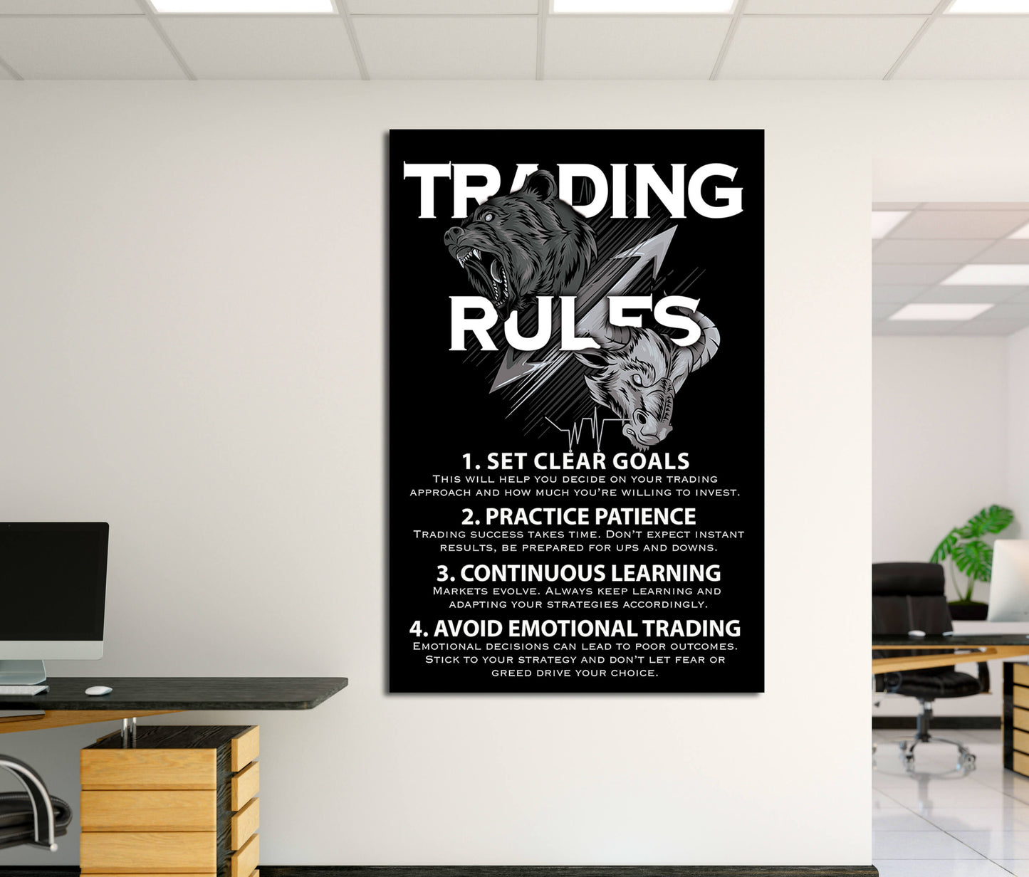 Trading Rules Wall Art - Financial Wisdom for Success - Investment Strategies and Market Insights