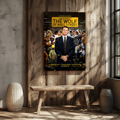 "The Wolf of Wall Street" Leonardo Dicaprio Motivational Canvas Print - Iconic Movie Entrepreneur Inspirational Wall Art Poster, Jordan Belfort Decor for Home Office Gym Dorm Man Cave