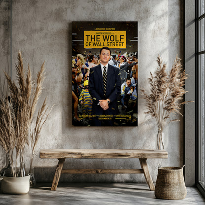 "The Wolf of Wall Street" Leonardo Dicaprio Motivational Canvas Print - Iconic Movie Entrepreneur Inspirational Wall Art Poster, Jordan Belfort Decor for Home Office Gym Dorm Man Cave