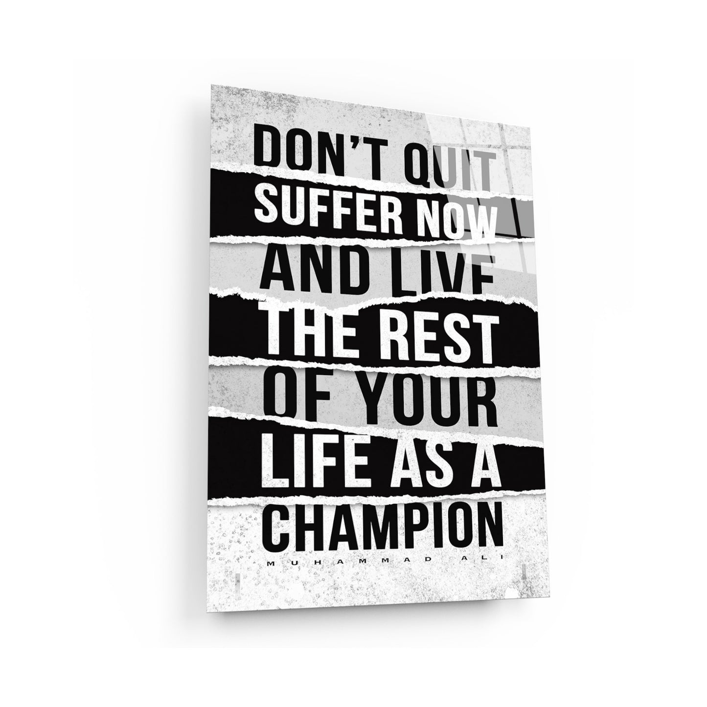 Motivational Canvas Art Muhammad Ali Don't Quit Boxing Quote Inspirational Wall Art Framed Canvas Poster Print Home Office Champion Quote