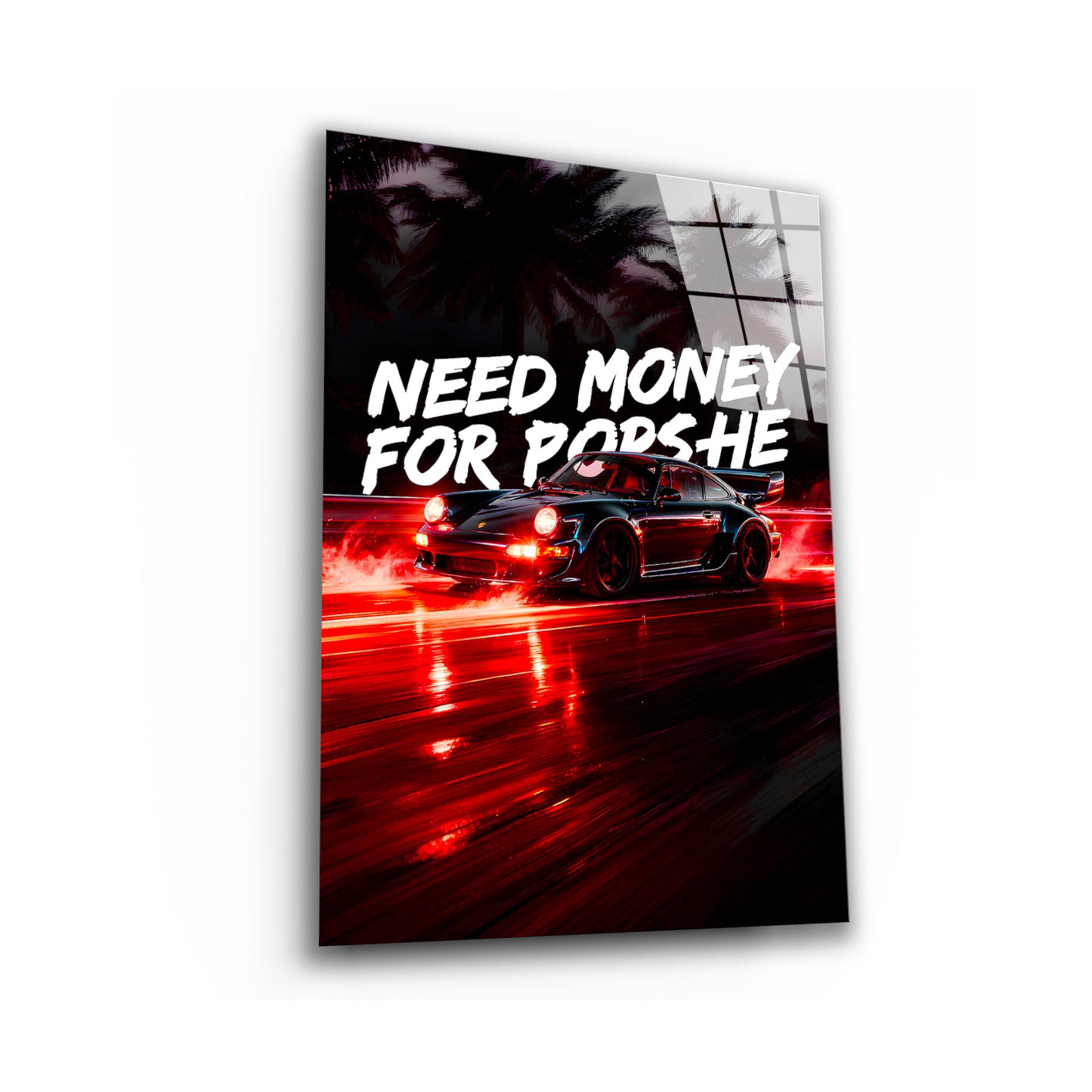 Need Money For Porsche 911 Wall Art Print, Luxury Sports Canvas, Modern Racing Artwork Classic European Sports Car Art,Iconic Lover