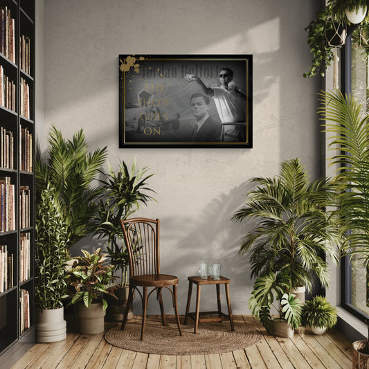 "The Wolf of Wall Street" The Show Goes ON Motivational Canvas Print - Iconic Movie Entrepreneur Inspirational Wall Art Poster, Jordan Belfort Decor for Home Office Gym Dorm Man Cave