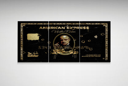 Set of 3 Vito Corleone Wall Art, The Godfather Large  Canvas The Make An Offer Poster, American Express Gold Print