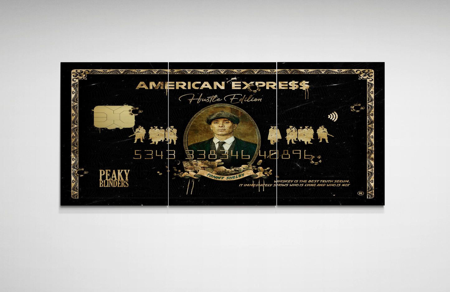 Set of 3 Peaky Blinders Wall Art, Thomas Shelby Large  Canvas The Gangster Poster, American Express Gold Print