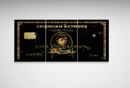 Set of 3 Tony Montana "Scarface" Canvas Prints - American Express Gold Amex Motivational Wall Art Poster, Iconic Movie Entrepreneur Decor for Home Office Gym Dorm Man Cave