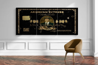 Set of 3 Peaky Blinders Wall Art, Thomas Shelby Large  Canvas The Gangster Poster, American Express Gold Print